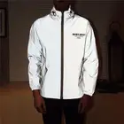 Wholesale men high light hip hop custom hi vis cycling softshell reflective fashion jacket