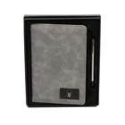 New product gift item creative agenda PU leather hardcover powerbank diary notebook with pen