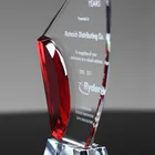 Hot-selling color matching glass trophy crystal award
