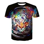 OEM men's t shirt custom 3d shirts printed tiger t-shirt animal