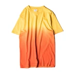 Ready To Ship Tie Dye Gradient Color Crewneck Oversized Short Sleeve Men T Shirt