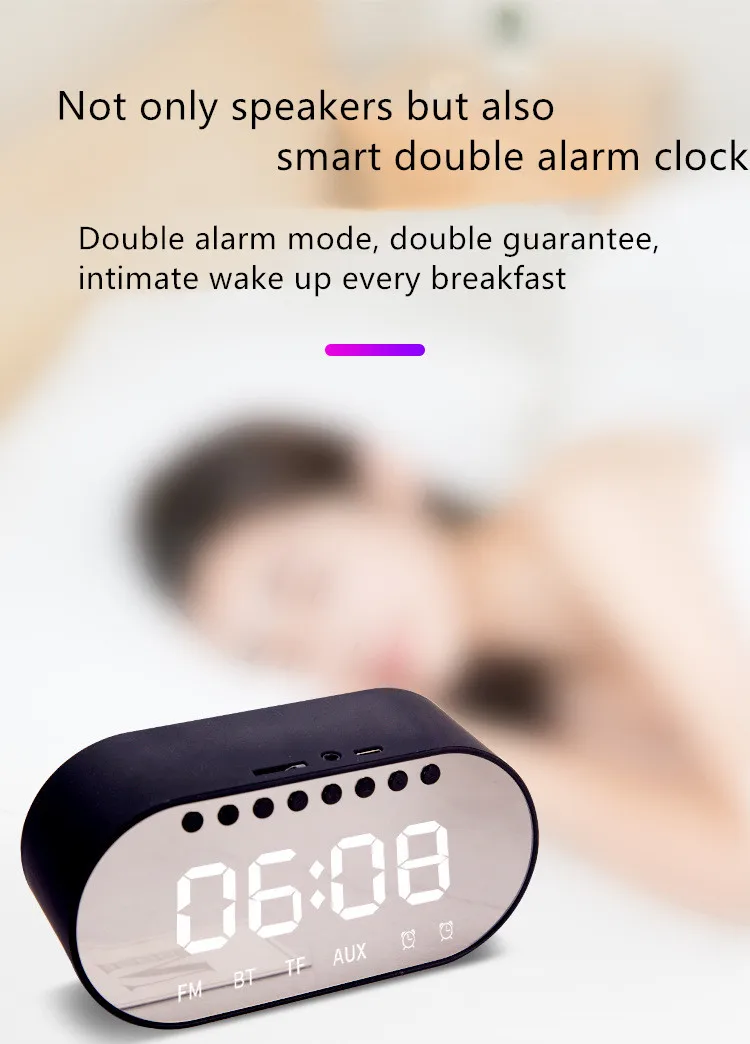 2019 promotional Christmas gift Tablet alarm clock mirror bluetooth speaker with bluetooth version 5.0 - ANKUX.COM