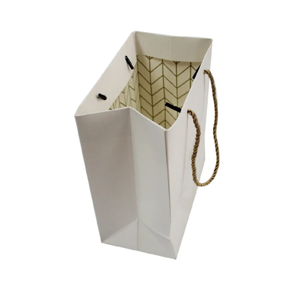 printed luxury paper shopping bag paper bags with ribbon handle