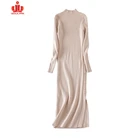 OEM Long Sleeve Knitted New Style Ultra Long Maxi Sweater Dress