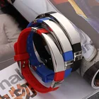 Bracelet Multi Colors Rubber Band Stainless Steel Blank Bar Silicon Bangle Bracelet Rubber Wristband