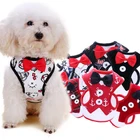Cute Design Bow Tie Dog Harness Adjustable, Breathable Soft Mesh Pet Clothes Walking, Dog Chest Dress Harness Pet