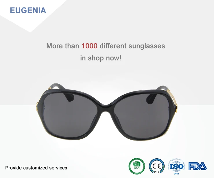 EUGENIA retro gold large oversize women metal big frame CE UV400 protection sunglasses