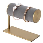 RuiChen High-end Brushed Gold Metal And Suede Jewelry Bracelet Bangle Display Rack