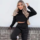 Women 2020 Autumn High-collar Midriff Sports Leisure And Simplicity Sport Suits Set For Women