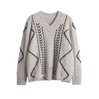 V neck fit cashmere custom dinosaur wool yak women knit sweaters for home