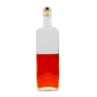 Vodka Bottle Vodka Empty Bottle Custom Logo Empty Clear 500ml Vodka Glass Bottle Wholesale With Lid