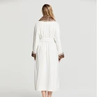 White Customized Size Bathrobe Flannel Custom Winter White Long Stain Luxury Robes Flannel Bathrobe For Women