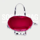 Hand Custom Metallic Silver Leather Tote Bag PU Leather Tote Shoulder Bag For Women Monogram Tote Travel Hand Bags