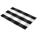 Cotton Buffalo Plaid Rug Black and White Buffalo Check Rug for Outdoor Indoor Door Mat