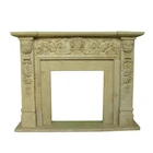 Cheapest Crema Marfil Marble Fireplace Mantel Surrounding