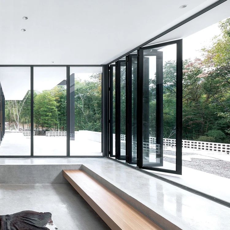 Puerta Plegable De Vidrio De Aluminio Seguro,Plegable,Plegable