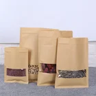 recyclable ziplock stand up pouch kraft paper bag food packaging plastic bag with window