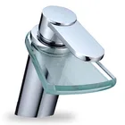 CUPC best seller low lead deck mounted single lever brass chrome led glass waterfall wash basin mixer tap faucet