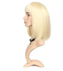 Lace Wigs Fast Shipping 12 Inches Cosplay Stylish Vibrant Natural Straight Short Full Wig for Black Women Human Hair