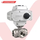 COVNA DN100 4 inch 3 Way L Port A105 Carbon Steel Servo Motor Ball Valve