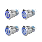 19mm 1 2 3 4 number LED light digital metal push button switch