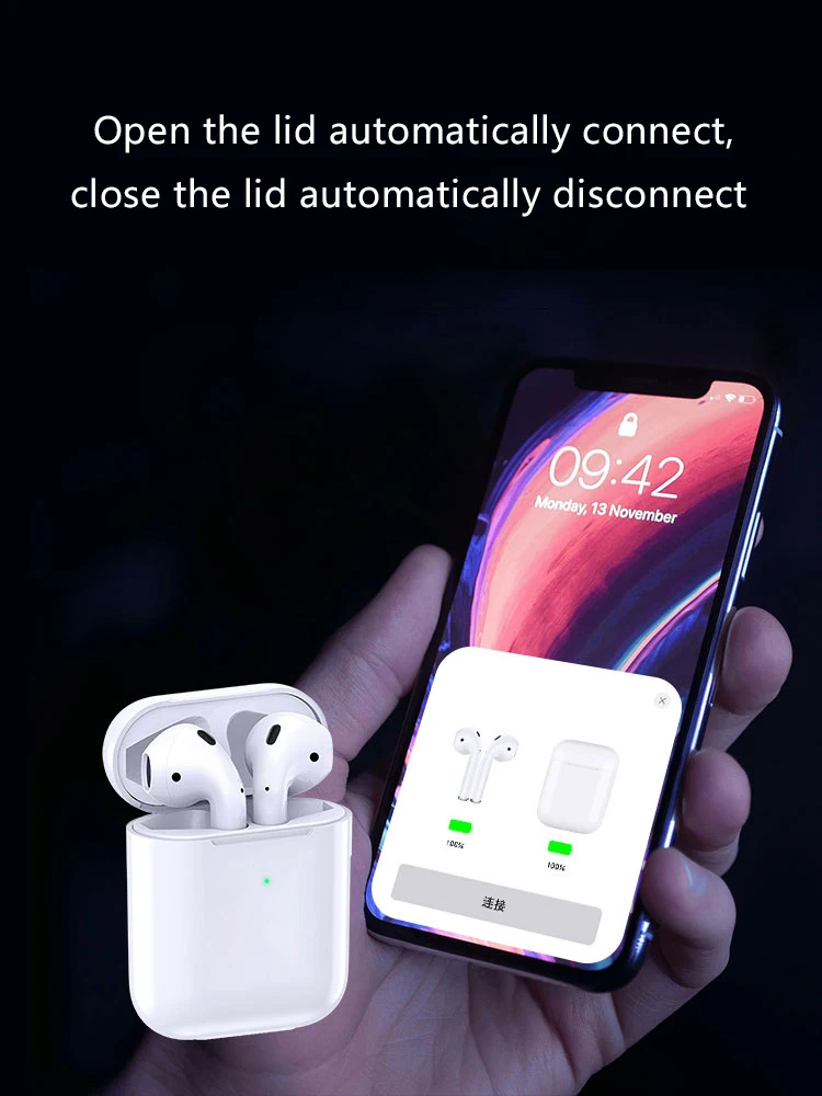 Pop-up i200 Smart Wireless Earphone for Air Pods2 BT5.0 True Stereo TWS Earbuds Binaural Calling Headphone for Smart Phone - ANKUX.COM