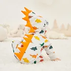 Baby Girls Super-Soft 100% Organic Cotton Newborn Romper Baby Girls' Rompers With Dinosaur Printed
