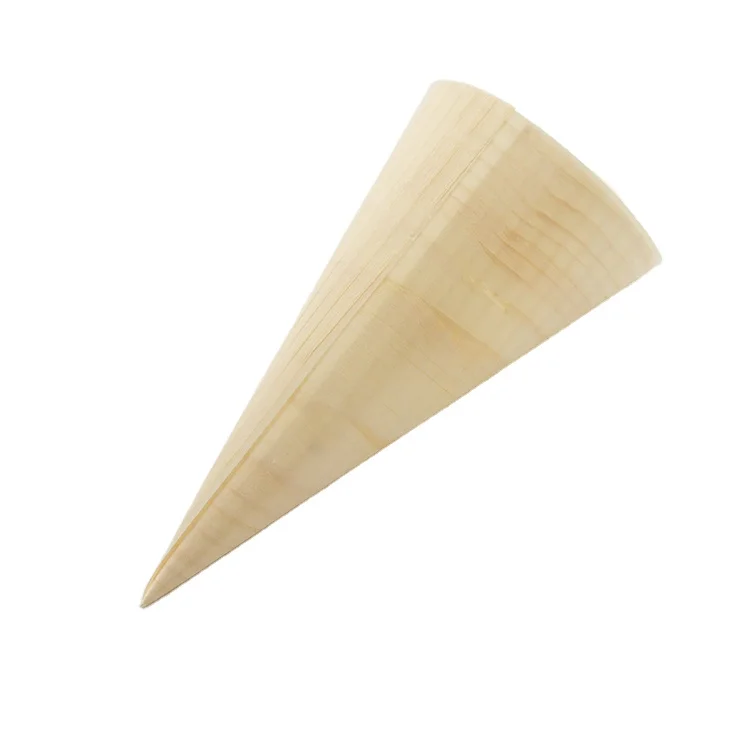Disposable Eco-friendly Birch Wooden Fries Cones/Boats For Fruits