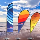2019 hot style custom polyester outdoor wholesale feather teardrop promotional normal beach flag banner with pole