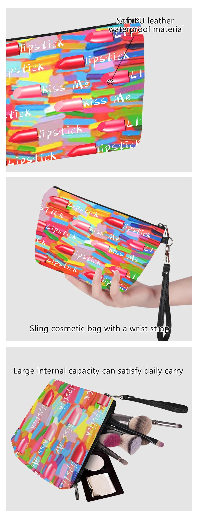 High quality Stylish new design portable girl outdoor cosmetic bag
