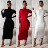 Free shipping ladies dresses 2019 autumn winter long sleeve High collar slim Sexy bodycon dresses for girl JZ550