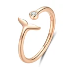 Birthday Gift Jewelry Lady Adjustable Cubic Zirconia Mermaid Tail Ring