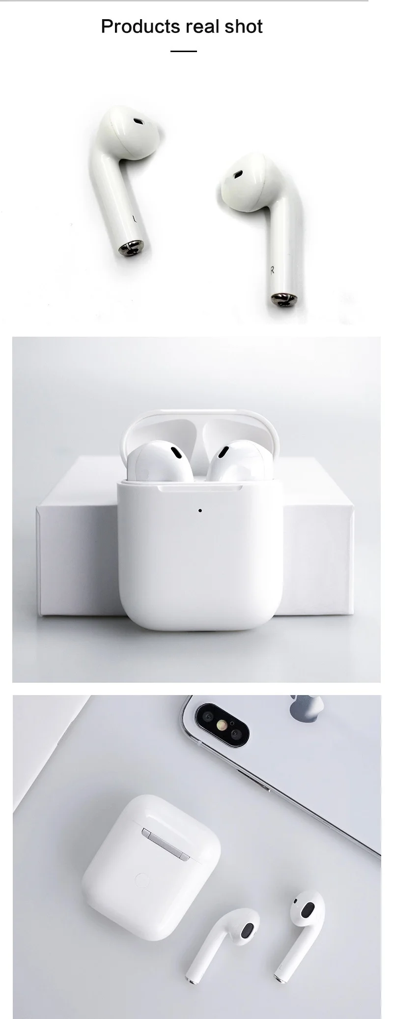 Factory wholesale 1:1 true wireless earbuds 5.0 tws wireless earphone i7s i12 for Airpod 2 Bluetooth headphone - ANKUX.COM