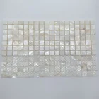 Ceramic mesh art marble wall or floor shell mosaic tiles in white