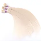 Human Hair Extensions Sew in Weave 100% Virgin Human Hair Weft for White Women Dark Brown to Ash Blonde with Platinum