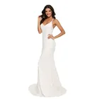 Popular women's wedding vintage simply lace mermaid bridal maxi wedding dress