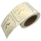Produce self adhesive wine label gold foil bottle sticker roll embossed logo sticker label