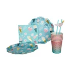 YR 24 Guests Hello Summer design Disposable tableware set paper plates, napkins, etc Summer birthday party supplies