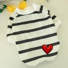 Hot Sale Dogs Cloth Pet Clothes Black And White Striped Love Pet T-shirt For Large Medium And Small Dogs