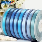 YAMA Factory Polyester Double Faced Smooth 22mm Paper Bag With Blue Satin Ribbon