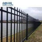 Black spear point top security backyard cheap tubular metal aluminum decorative ornamental spear fences