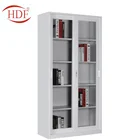 general use 4 adjustable shelves pink steel almirah round file cabinet sliding 2 glass doors iron file cabinet
