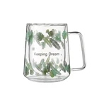 Everich Custom Manufacturer transparent double wall glass coffee milk mug cup clear glass mug