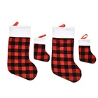 Holiday Stocking Holiday Buffalo Check Plaid Fabric Christmas Stocking Christmas Socks Navidad Noel