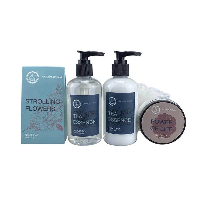 set contents 250ml shower gel in bottle,  250ml body lotion