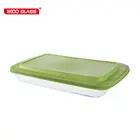 China factory professional bakeware microwave oven glass tray baking dish with lid