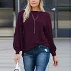 Blouse Casual Blouse OEM Customize Hige Quality Spring Casual Ladies Lantern Sleeve Blouse