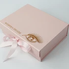 wholesale and retail Custom Cardboard Paper Packaging magnetic Gift Box with Ribbon