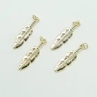 Real 14K Gold Plated Feather Charms Collection for DIY Bracelet