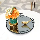 Mirror Decorative Mirror Mirrors Decor Black Metal Fence Bottom Silver Mirror Functional Decorative Accessories Mirror